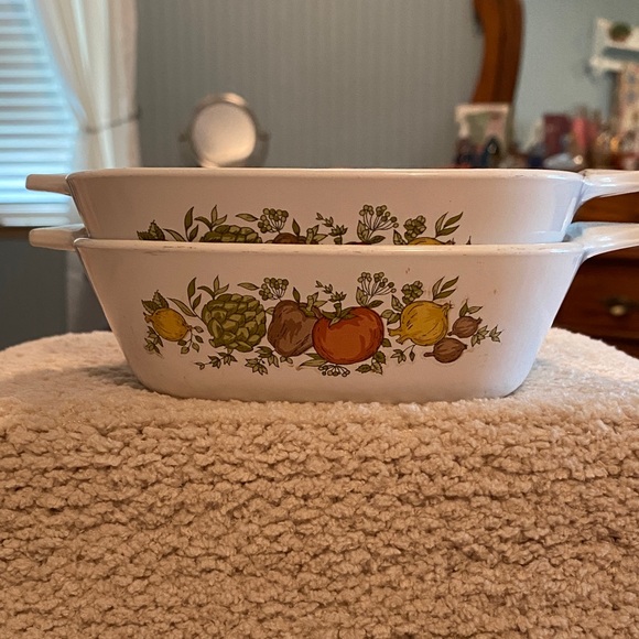 Corningware Other - Corningware White Baking Dishes with Fruit Design